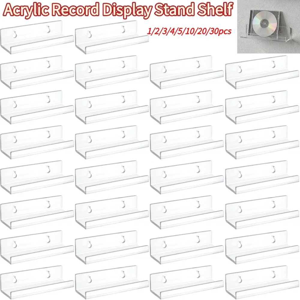 Acrylic Record Display Stand Shelf Wall Mounted Vinyl Record Holder Floating Shelves LP Album Models Storage Rack Toy Stand