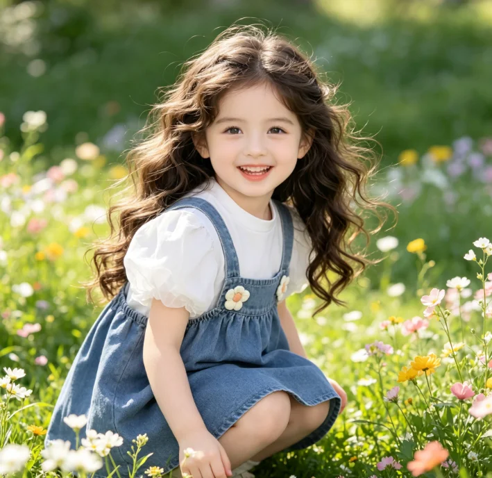 

Girls' Summer Cowboy Strap Skirt 2026 New Children's Dress Short Skirt Summer Princess Style Cowboy Dress