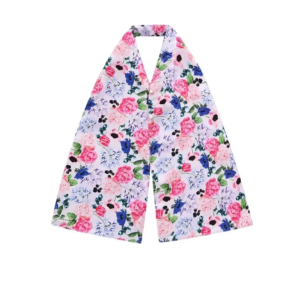 Waterproof Adult Oil-proof Bib Breathable Skin-friendly Floral Print Scarf Bib Soft Extra-large Skirt Fixed Scarf Caregiver