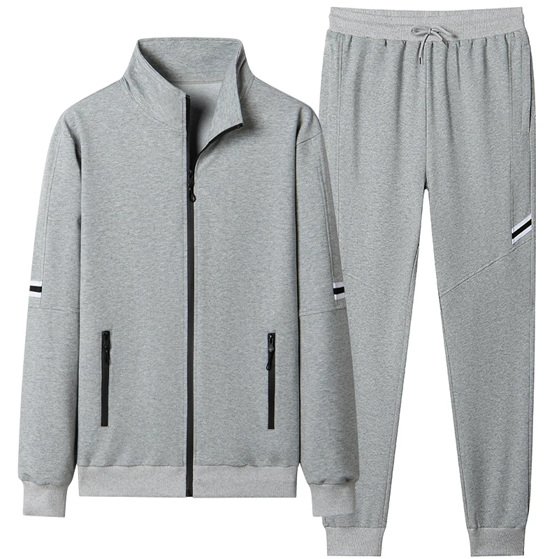 Tracksuit men Set size M-4XL 5XL Men\'s 2 pieces Sets summer New Solid colorcasual Tracksuits Solid teenager men color Set Q83