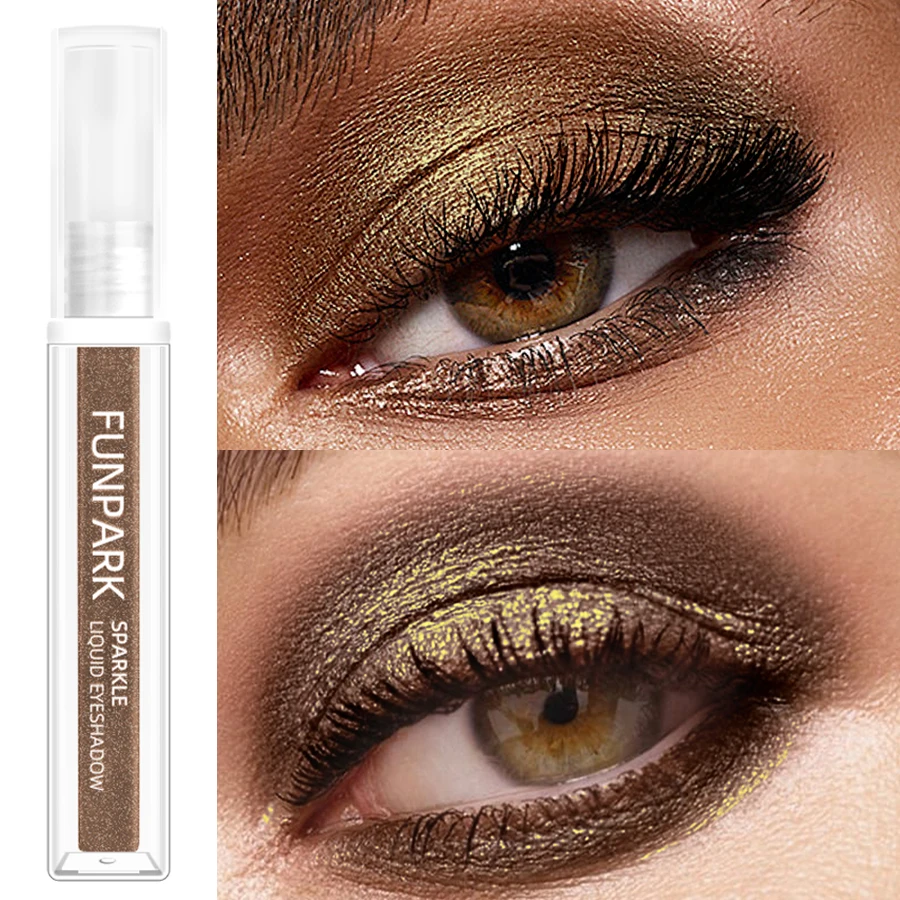 Braun 1pc Flüssiger Lidschatten Wasserdicht Hochpigmentierter Lidschattenstift Schimmer Glitzer Langlebiges Augen-Make-up für Frauen Geschenke