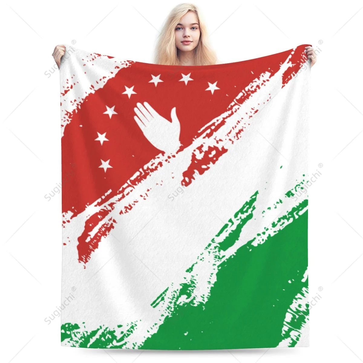 Blanket Republic Of Abkhazia Flag Color Flannel Multifunction Camping Sofa Cover Keep Warm