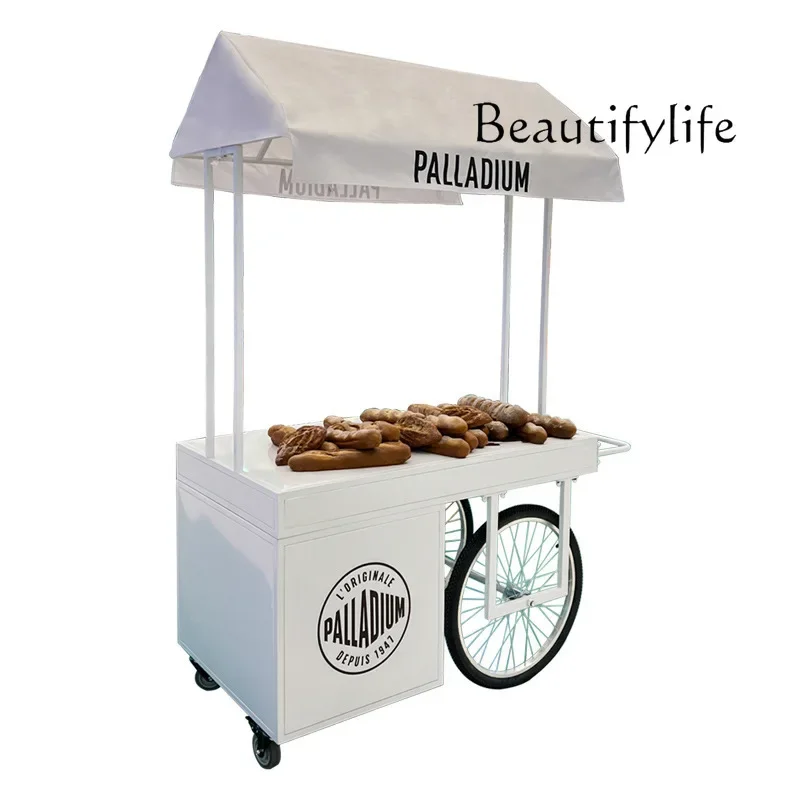 X35 Multifunctional Mobile Dining Car Night Market Stall Milk Tea Coffee Cart Display Stand Mobile Shop Trolley