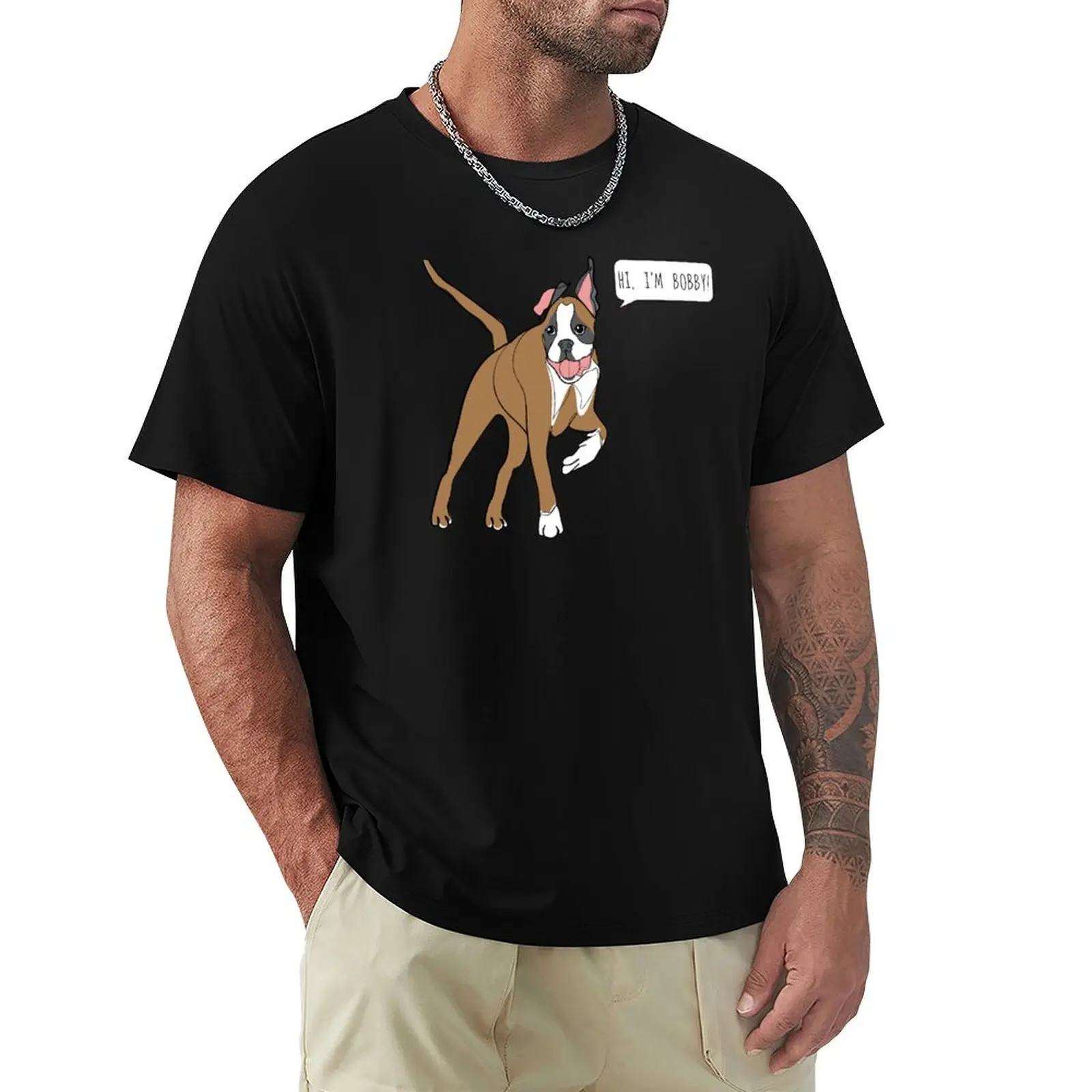Hi, Im Bobby! T-Shirt Fashion Casual Short Sleeve Top