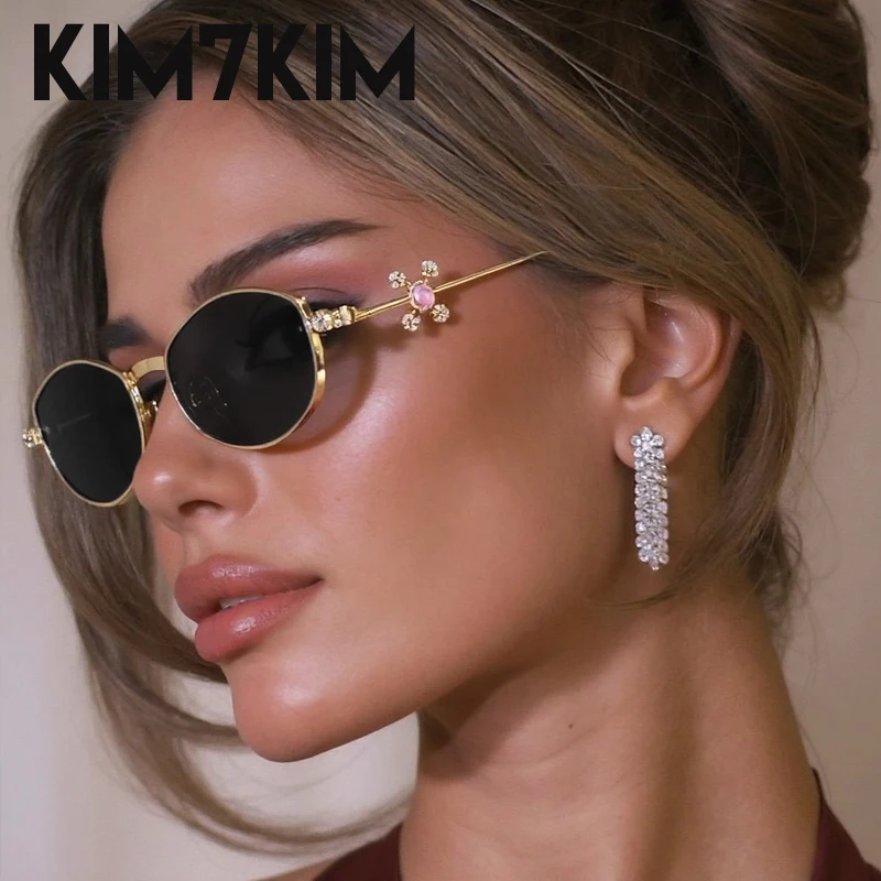 

Y2K Punk Sexy Polygon Sunglasses Women 2025 Luxury Trendy Rhinestone Sunglass Vintage Rimless Oval Eyewear Prescription Shades