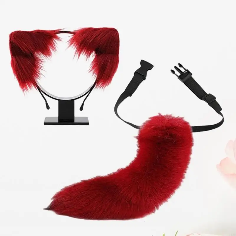 2025 NEW CATS EAR and TAIL SET FUCX FORSES WOLF EAR BEADBAND مع إكسسوارات أزياء COSPLAY COSPLAY COSPLAY TAIL
