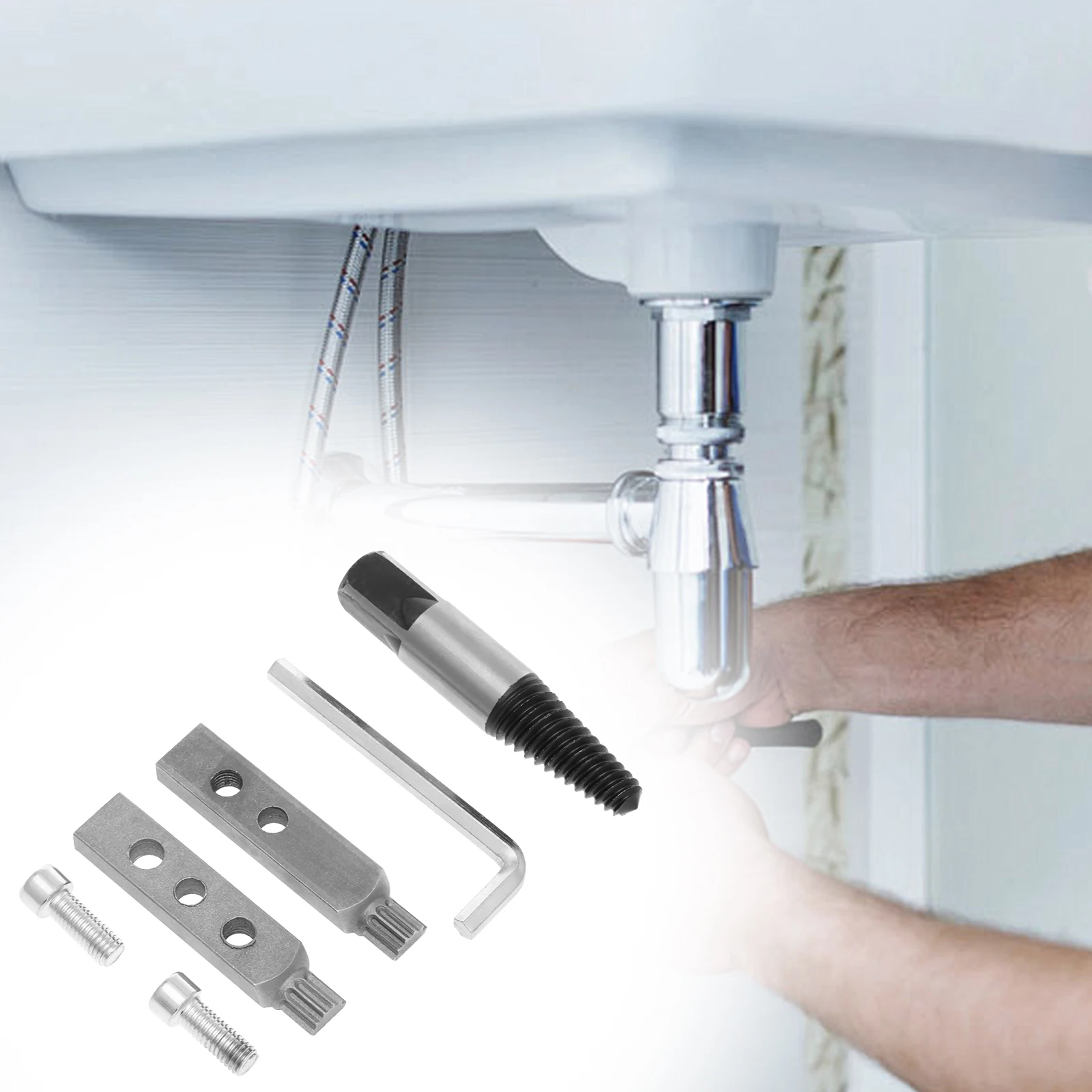 

Stripped Screw Extractor Damaged Water Pipe Removal Tool Efficient Faucet Angle Valve Wire Extractor Plumbing Repair for Pipe