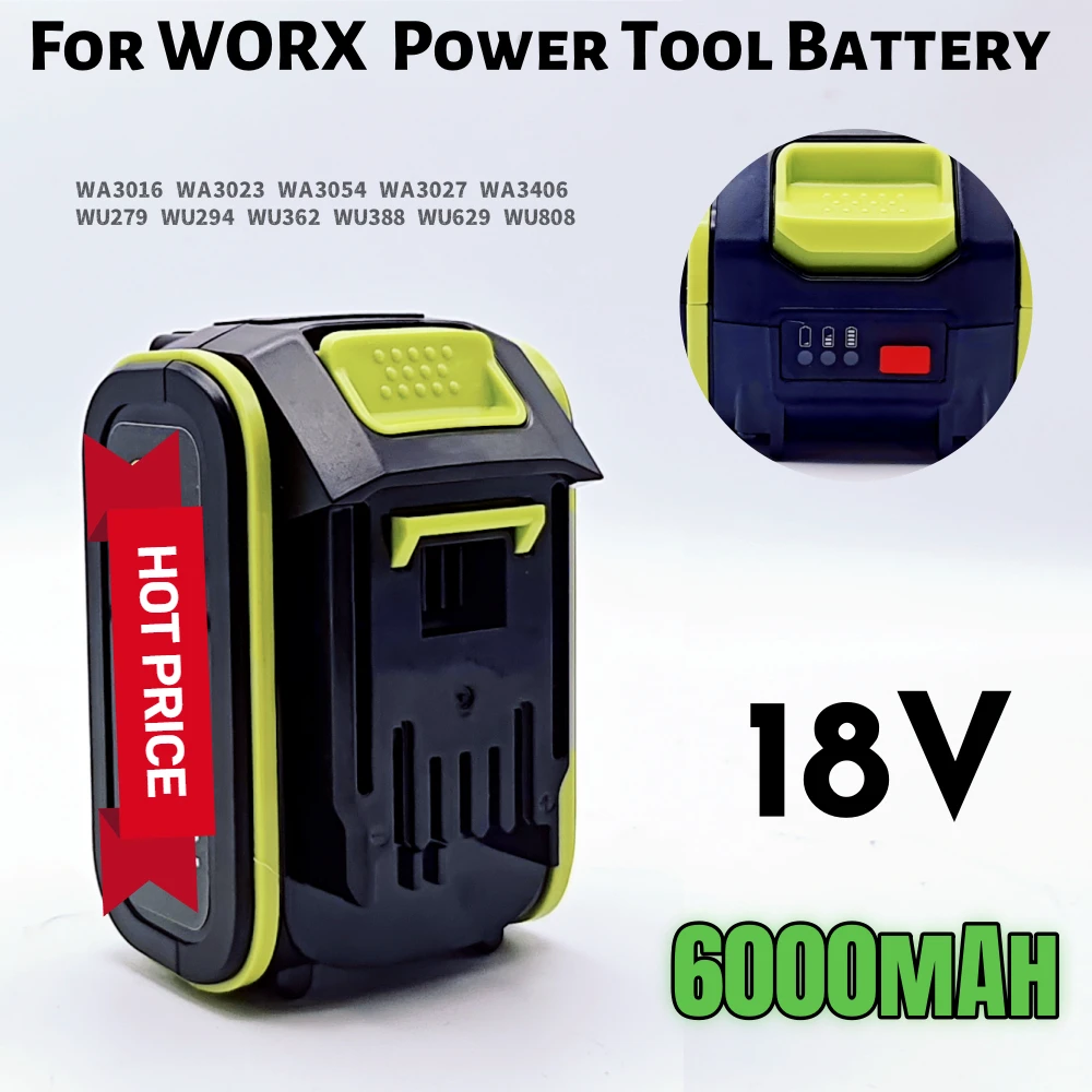 

AIMJIN 6,0 Ач для WORX 18 В WA3016 WA3023 WA3054 WA3027 WA3406 WU279 WU294 WU362 WU388 WU629 WU808 Аккумулятор для электроинструмента