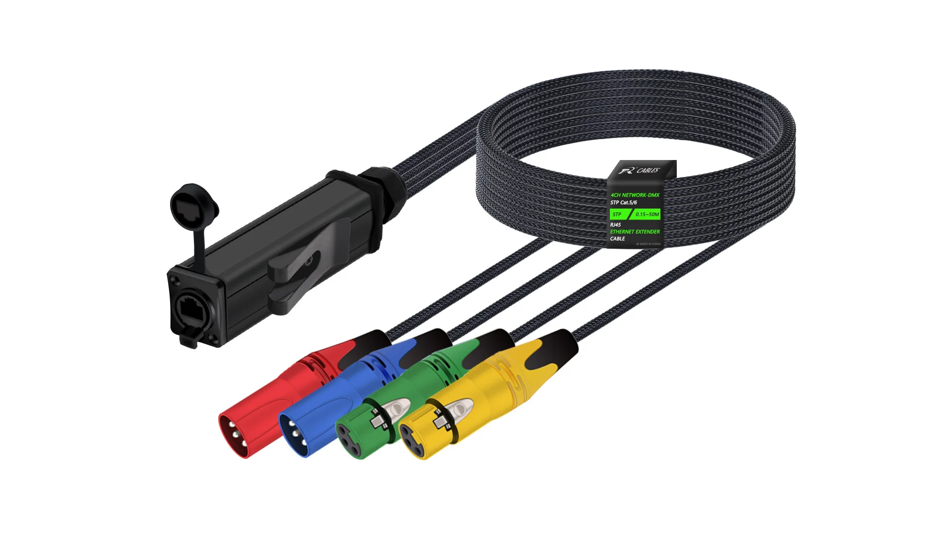 STP RJ45 Cat5/Cat6 auf 4-Kanal-3-Pin-XLR-Ethernet-Extender für Live-Bühne, Klang, Beleuchtung, Audioaufnahmestudio – Detail 3