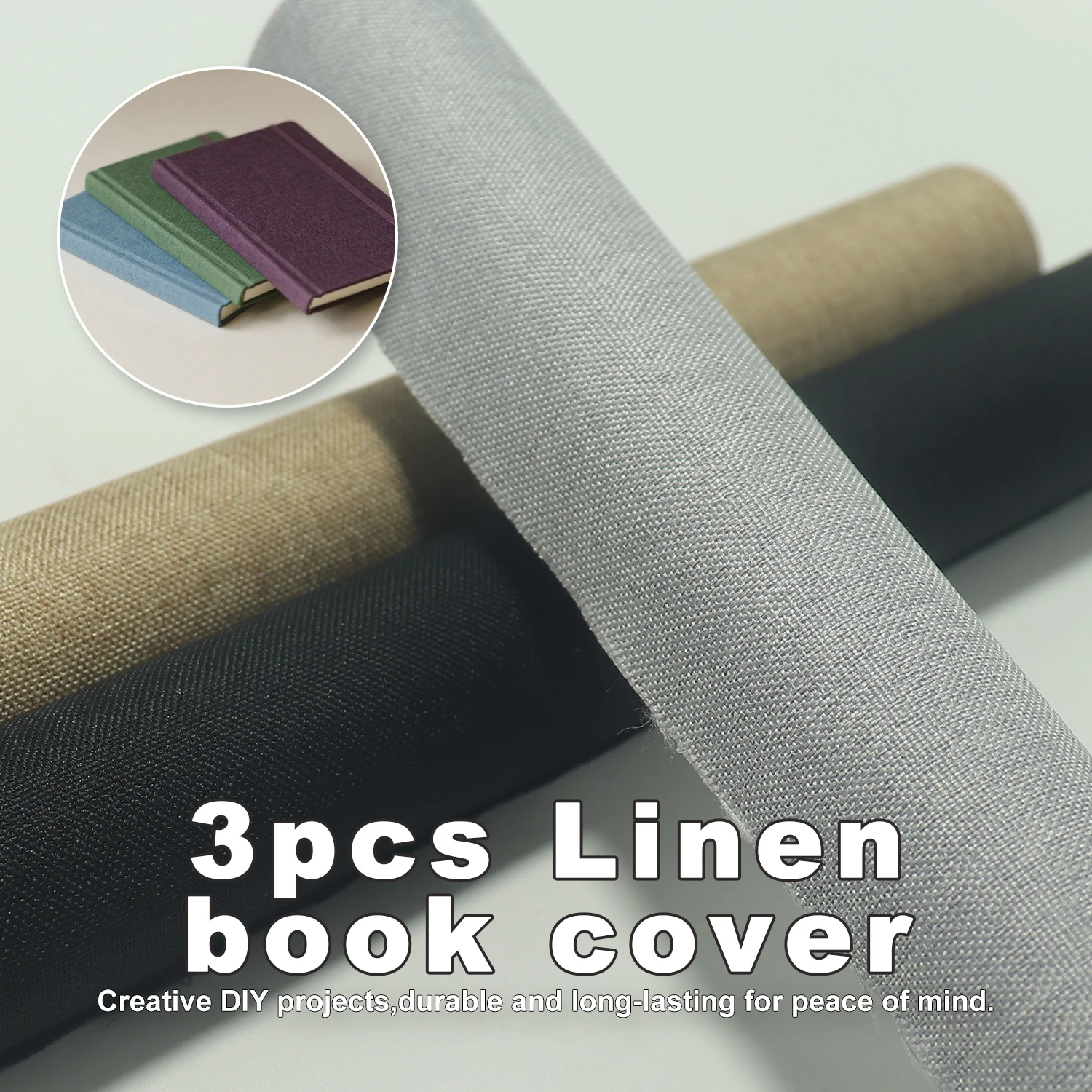

3 Pcs 40x130cm Linen Book Cover Book Binding Cloth for DIY Picture Frame Decoration Gift Wrapping Paper Crafts Making Free Tools