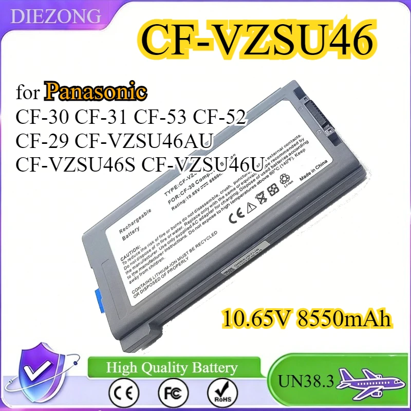 

CF-VZSU46 Laptop Battery for Panasonic Toughbook CF-30 CF-31 CF-53 CF-52 CF-29 CF-VZSU46AU CF-VZSU46S CF-VZSU46U 10.65V 8550mAh