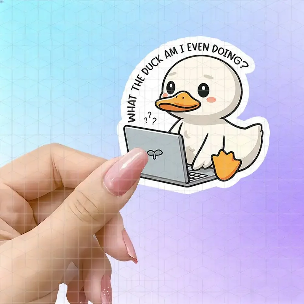 Confused Little Duck Homophonic Fun Quote Vinyl Sticker Matte Decal For Laptop Tablet Journal Luggage Absent-Minded