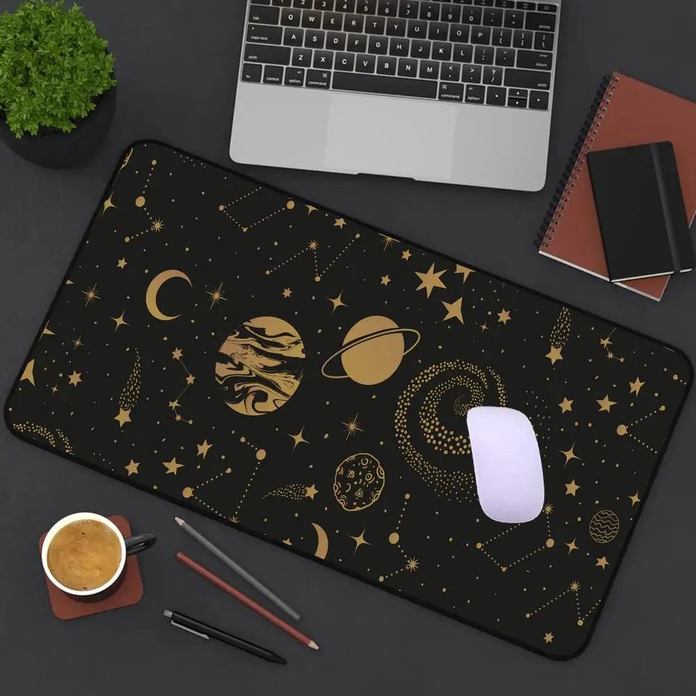 

Astrology witchy moon phase desk mat celestial zodiac extended mouse pad large desk pad gaming mousepad gamer setup Sewn edges
