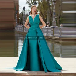 Long Arabic Green Mother of the Bride Dresses with Skirt Wedding Party Gowns vestidos de fiesta elegantes 2024 para boda