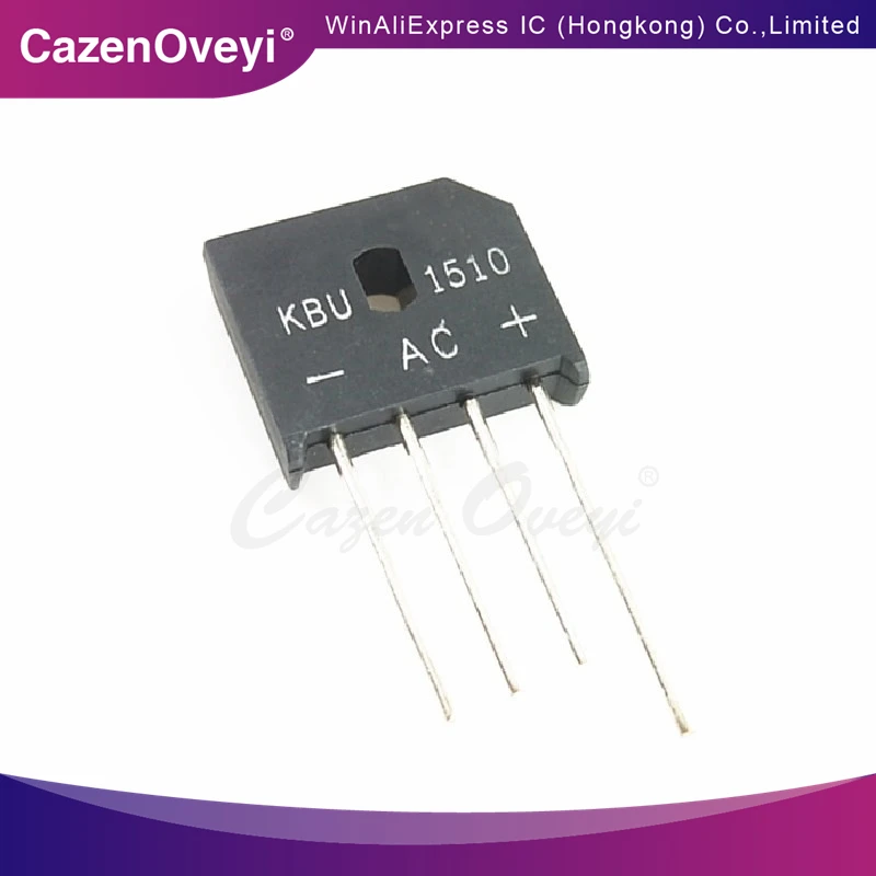 5piece KBU1510 15A 1000V Induction Cooker Rectifier Bridge Flat Bridge Bridge Stack Rectifier