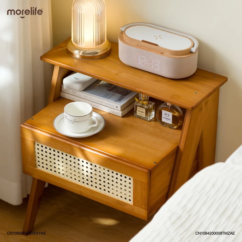 

Bedside Tables Modern Minimalist Bed Tail Storage Cabinet Solid Wood Light Luxury High-end Bedroom Storage Cabinets Rack K01