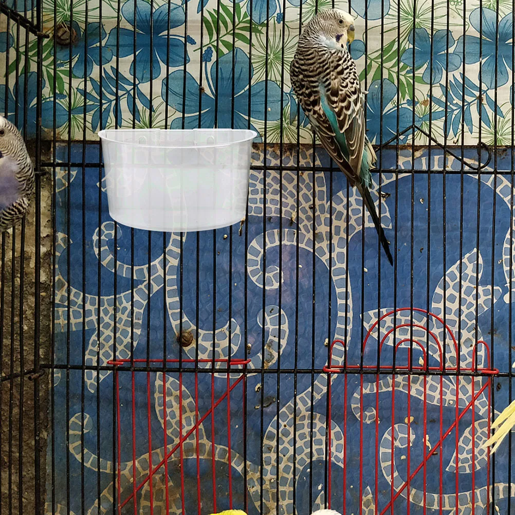 

12pcs Blue Crescent Bird Food Box Water Cup Durable Hanging Feeder Cage Accessory Safe Material Large Capacity