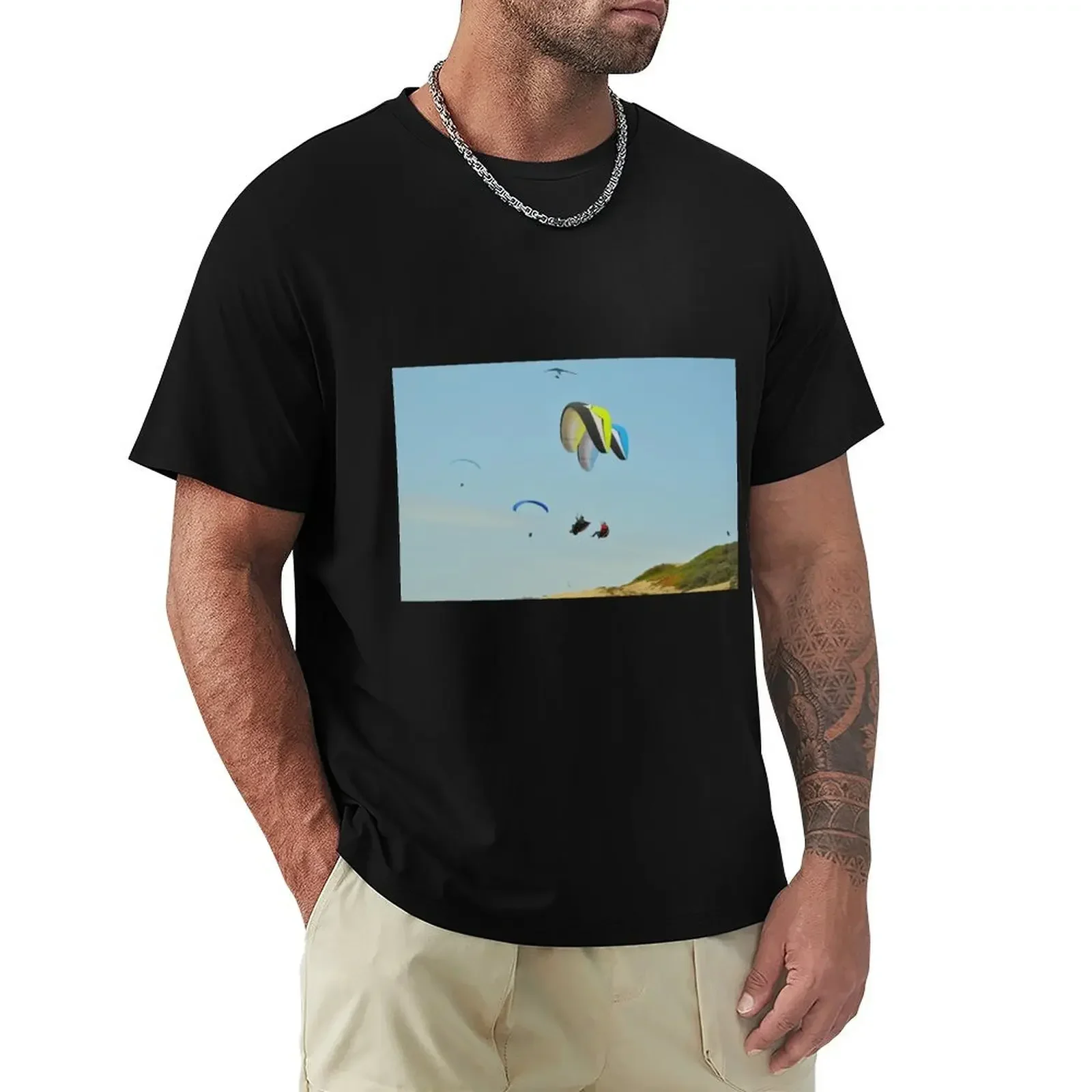 Paragliding T-Shirt plain customizeds summer top blanks t shirt men outfits for mens designer clothing harajuku men's t-shirts