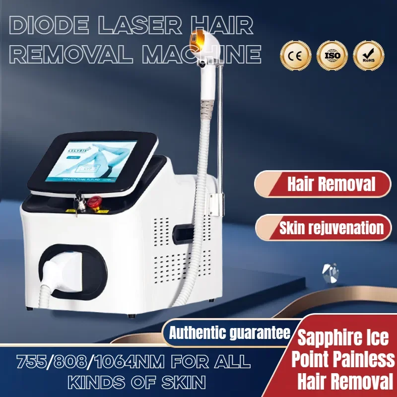 Painless Laser Epilator High Power Ice Platinum 3 Wavelength Alexandrite 755 808 1064 Diode Permanent Hair Removal Machine