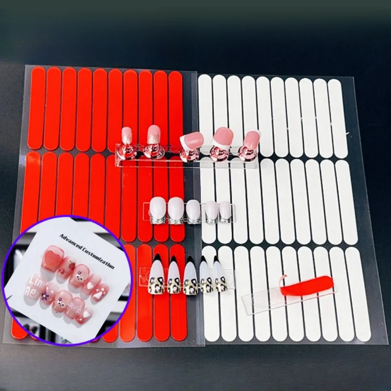 30pc Nail Adhesive Tape False Nails Display Stand Glue Double-sided Pasted Practice Show Square Round Strong Sticky Glue Sticker