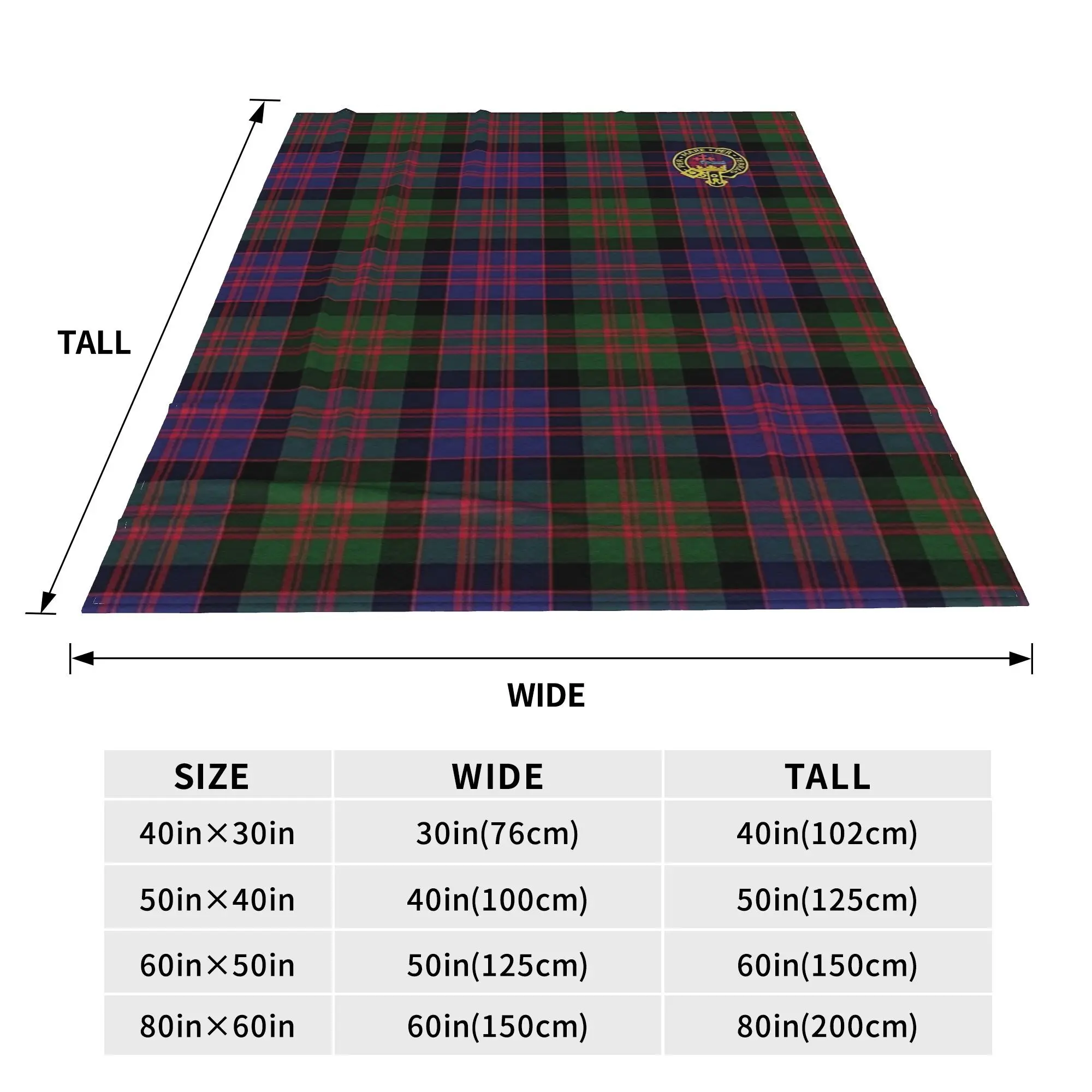 The McDonald and MacDonald Clan tartan with badge by Faelee Blanket Soft Warm Flannel Throw Blanket Bedding Bed Picnic Travel
