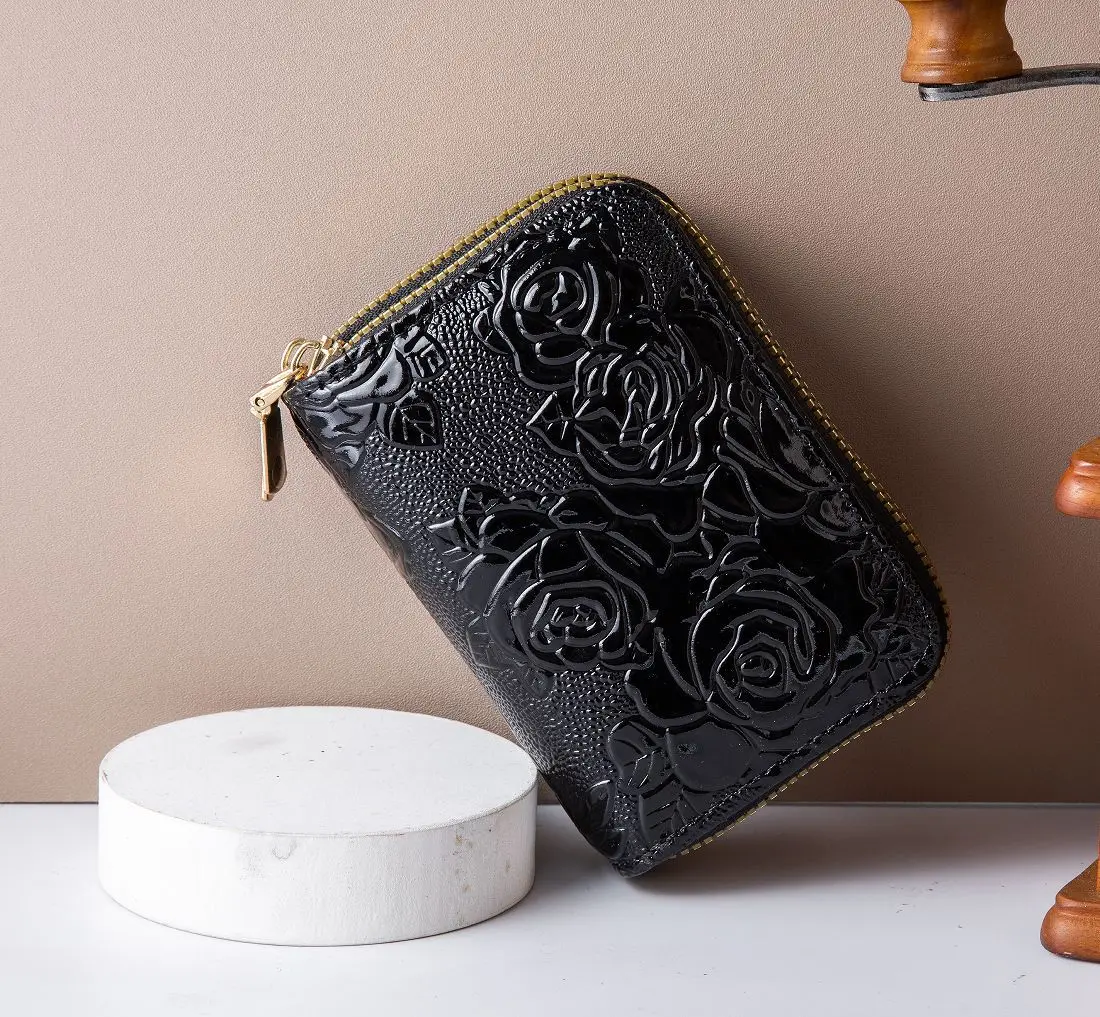 Women's Leopard Print Double Zipper Accordion Card Holder, Multi-Slot PU Leather RFID Blocking Mini Coin Purse for Daily Use