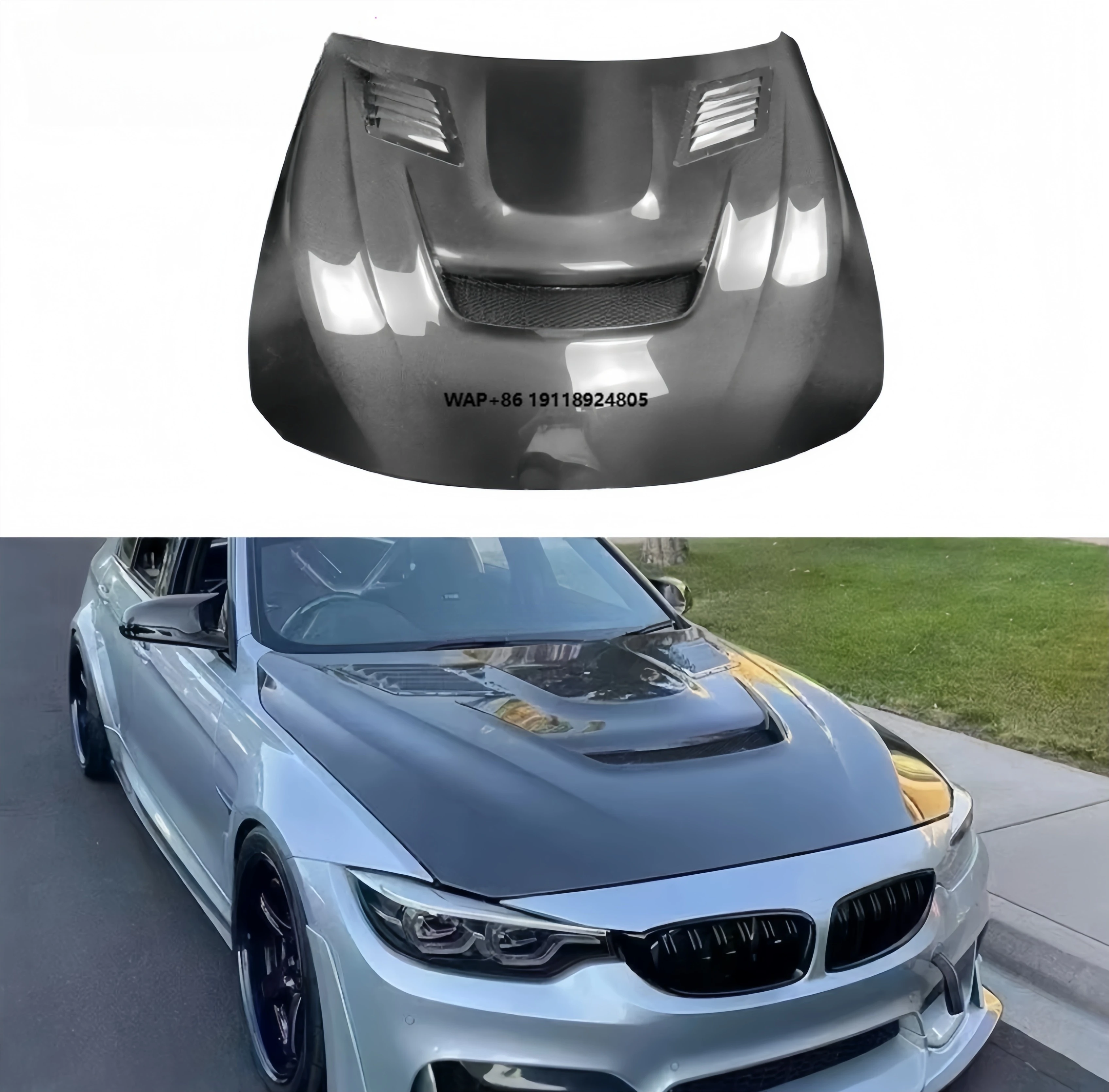 

For M3 M4 F80 F82 F83 New Accessories Carbon Fiber Engine Hood with Head Cover and Screws