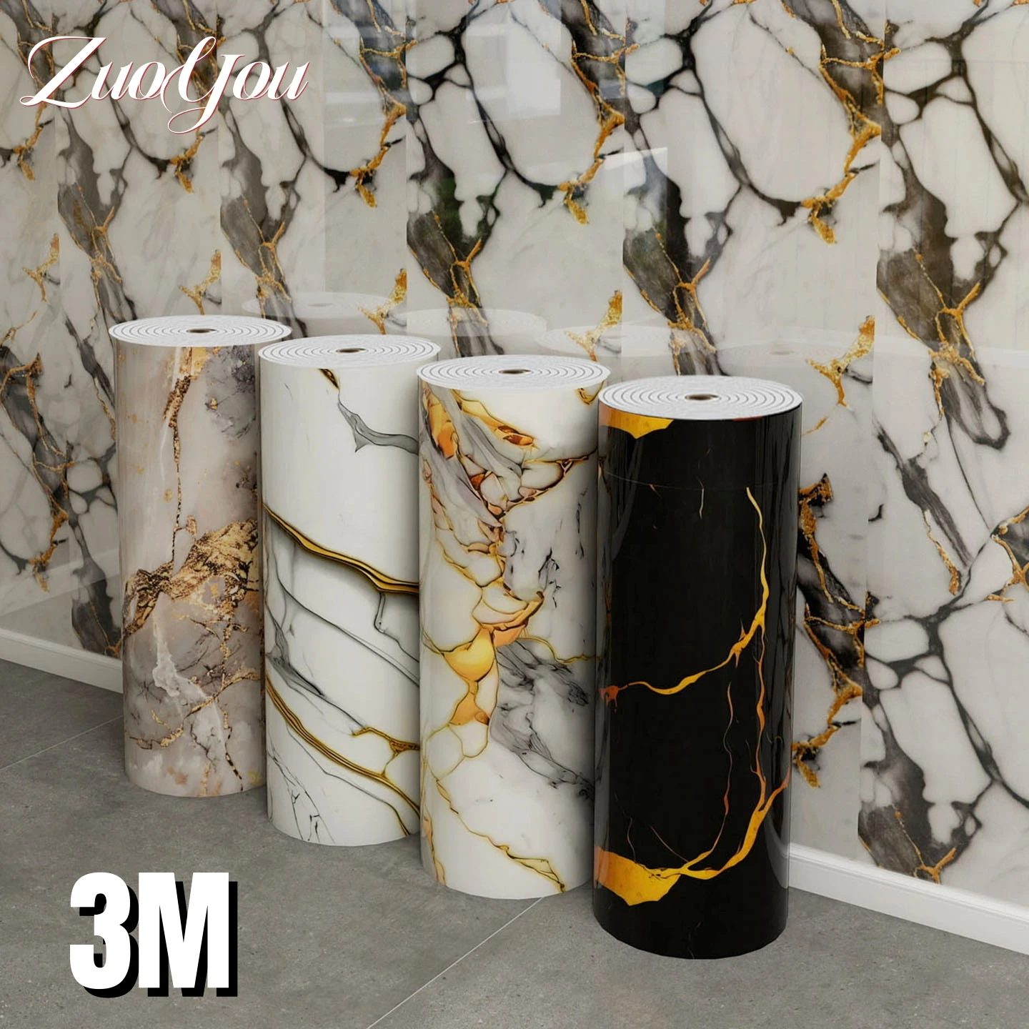 

Faux Marble Foam Self Adhesive Wallpapers Home Decor Peel & Stick Wall Panel for Bedroom Wall Renovation Waterproof Wall Sticker