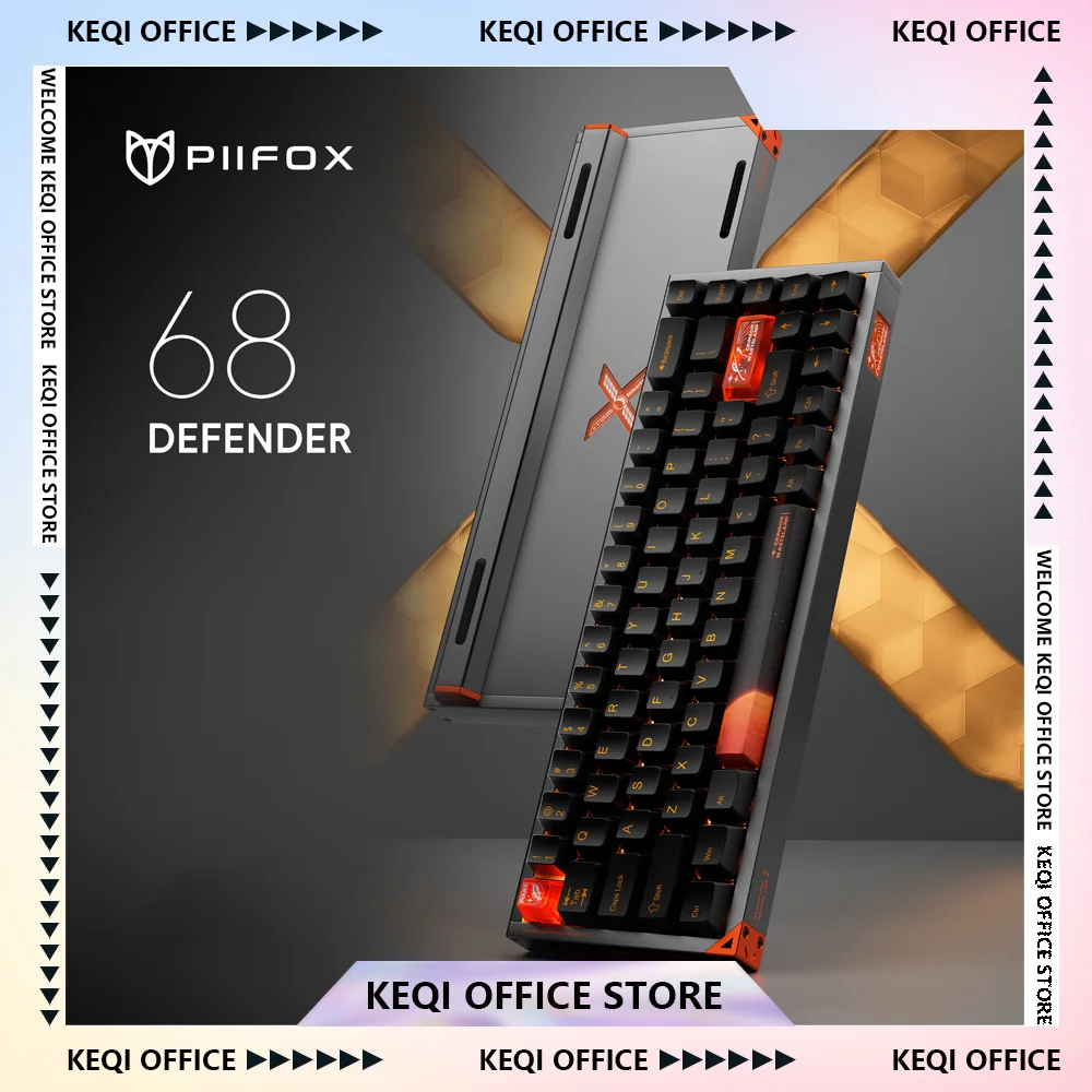 PIIFOX DEF68 Magnetic Switch Keyboard Aluminum Alloy Wired Low Latency RT0.01 8K Return Rate HIFI Custom Game Keyboard PC Gifts