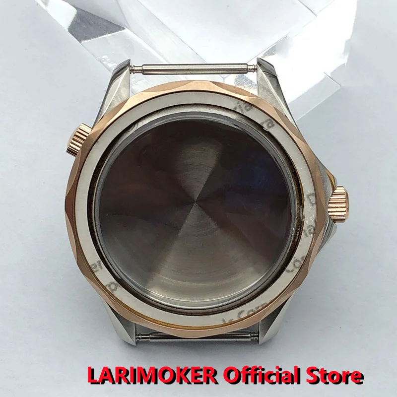 

LARIMOKER 41mm Rose Gold Watch Case Sapphire Glass 24 Jewels NH35 NH36 NH39 PT5000 ETA2836 Miyota 8205 8215 821 DG3804 Movement