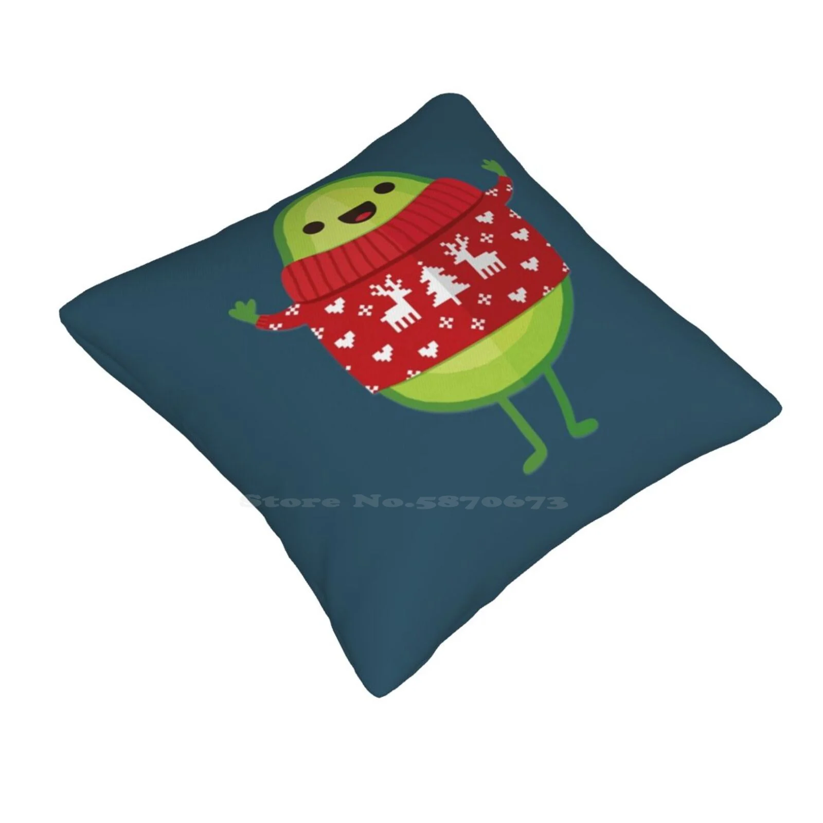 Avo Merry Christmas! Pillow Cover Hug Pillowcase Giftoriginal Daisy Beatrice Avocado Vegan Food Meme Punny Healthy Cute