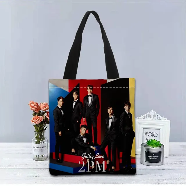 2PM KPOP Handbag Shopping Bag Reusable Eco Large Unisex Canvas
