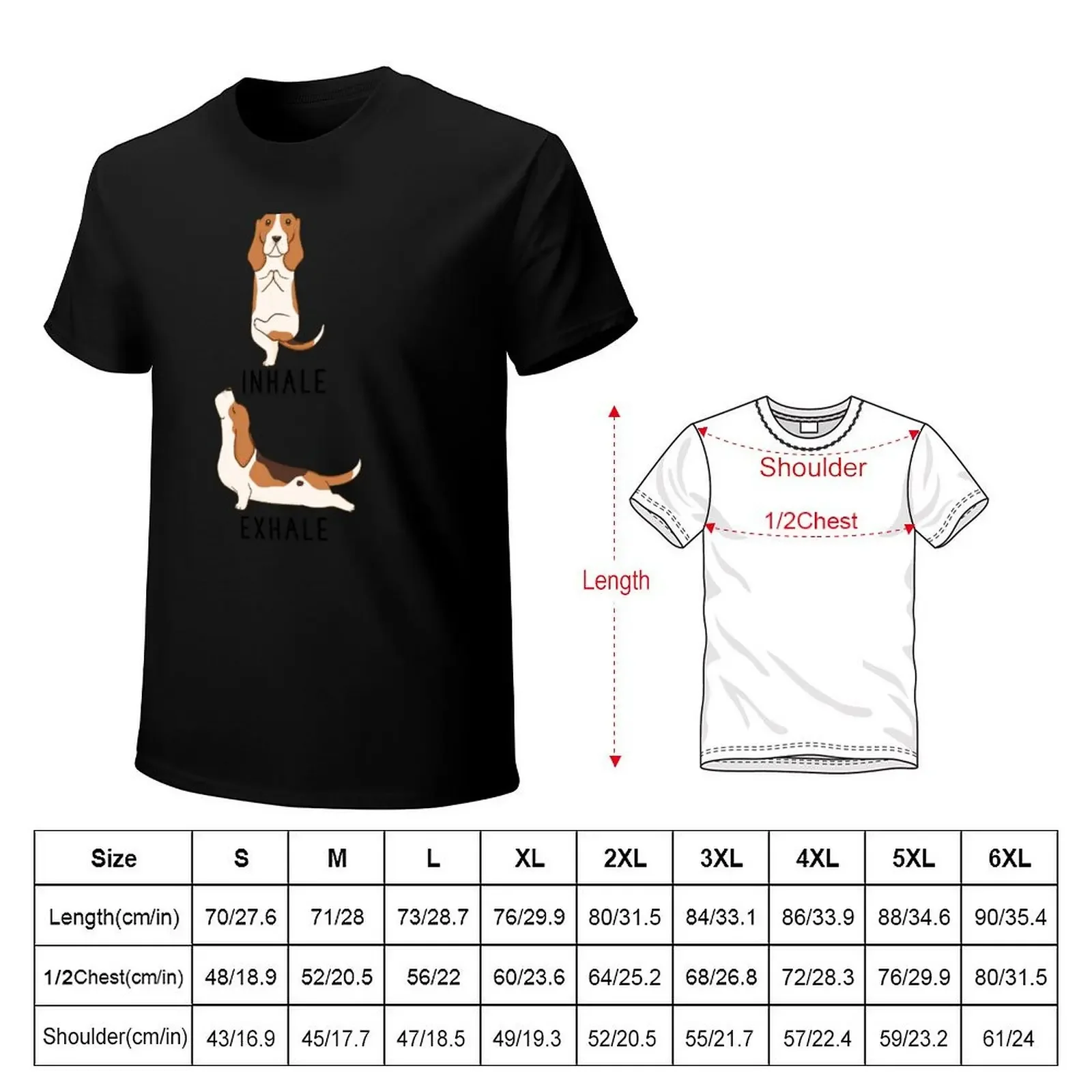 Inhale Exhale Basset Hound Yoga T-Shirt summer tops customs design your own plus sizes customizeds men clothings