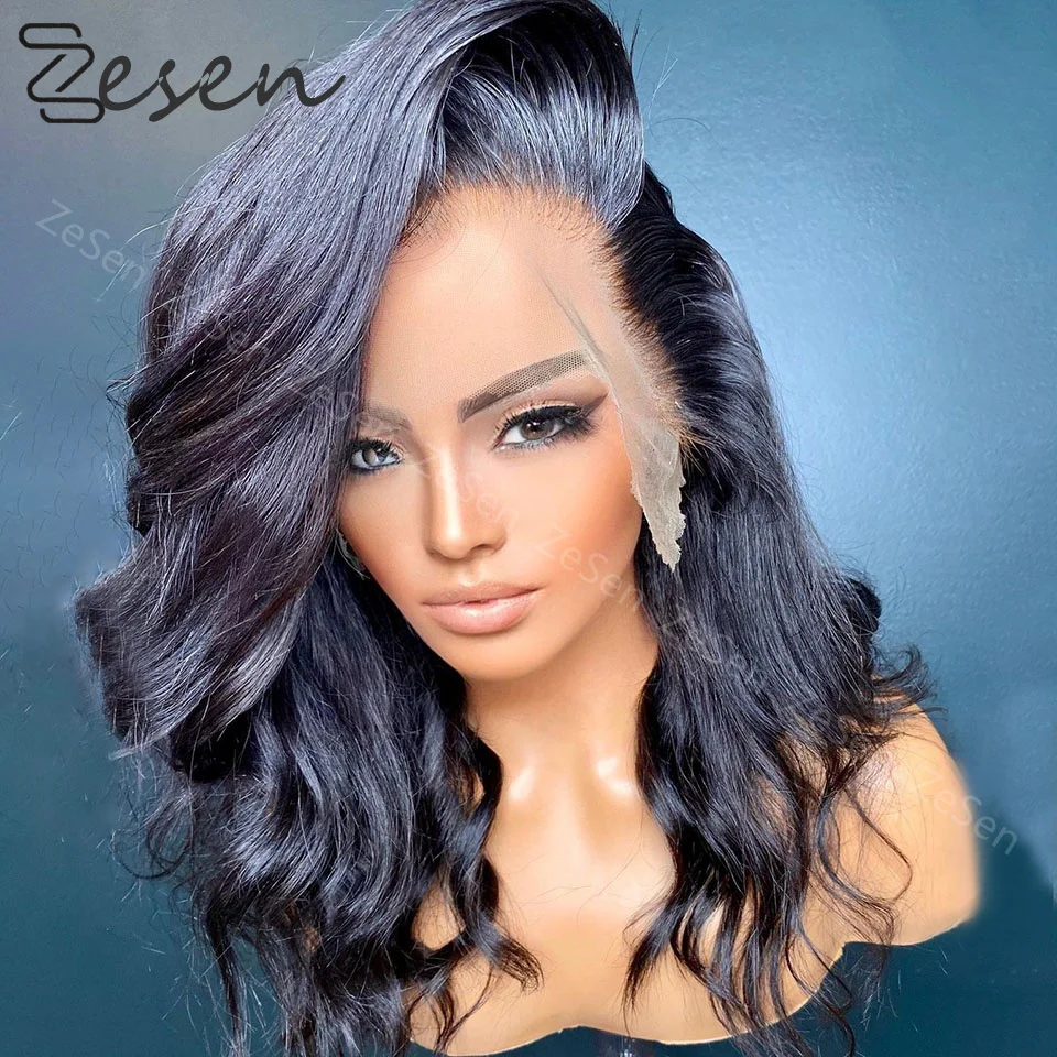 

Synthetic Short Bob Wave Wig Black Natural Wavy Lace Front Wigs For Women With Baby Hair Heat Temperature Glueless Daily Wear