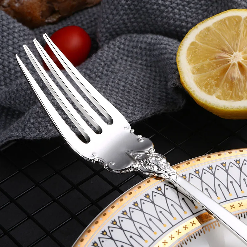 Gold Flatware Sets of Stainless Steel Knives Forks Spoon,Tableware Antique Royal Luxury Style Cutlery Set Restaurant Hotel Use