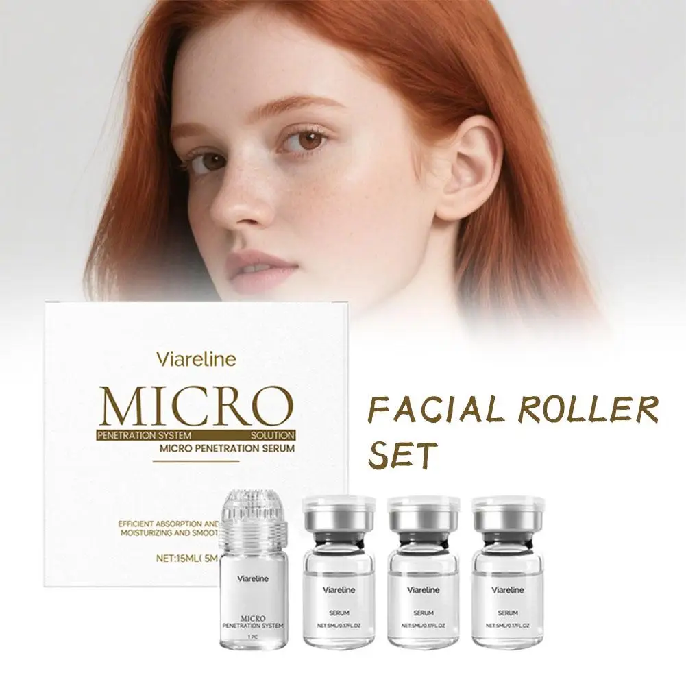 Viareline Micro Collagen Essence Anti-Wrinkle Firming Hydrating Serum Pore-Cleaning Moisturizing Anti-Aging Skincare Kit