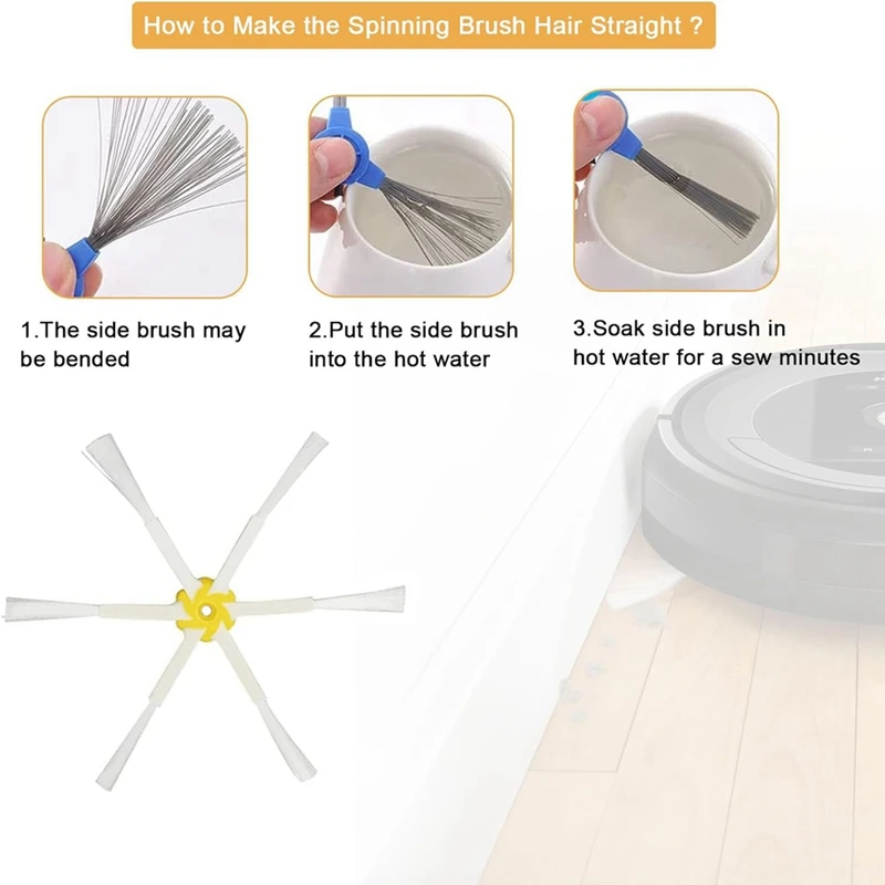 6 Corner Side Brushes For Irobot Roomba 600/700/500, Side Brushes Replacement Spare Parts