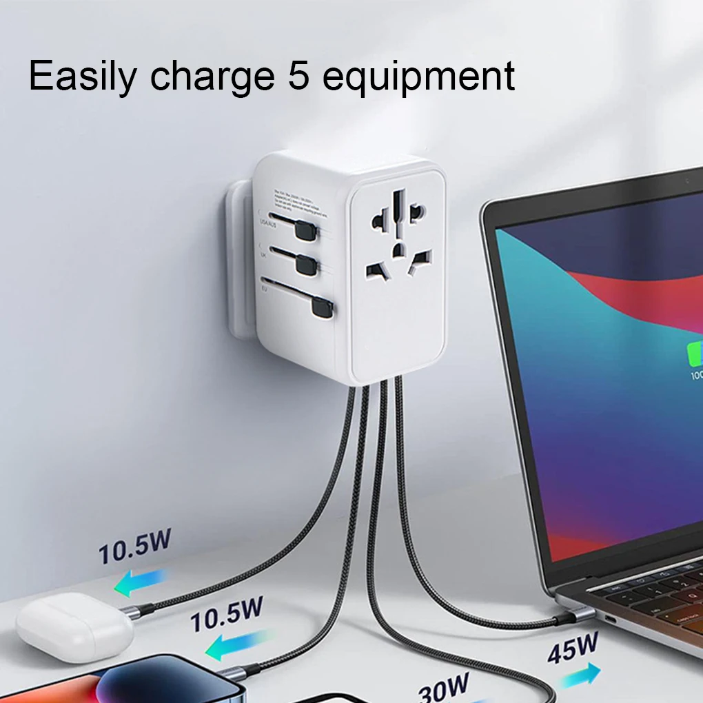 

28/65W Conversion Plug Universal Adapter Plug International Travel Adaptersocket Portable Charger Suitable For All USB Devices