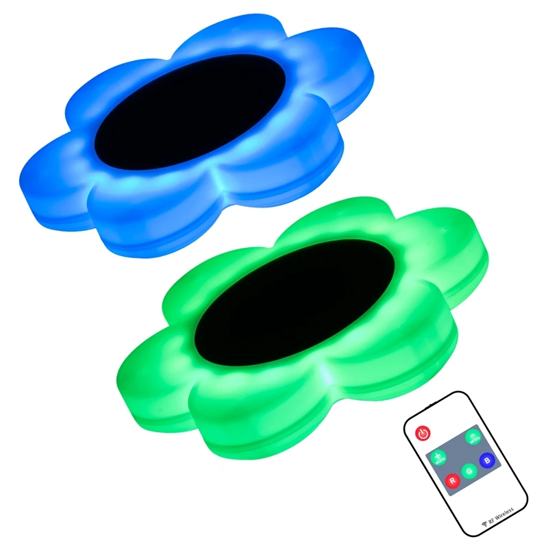 RGB 리모컨 태양광 물 플로트 라이트, LED 정원 연못 조명, 야외 수영장 플로팅 라이트, 파티 장식