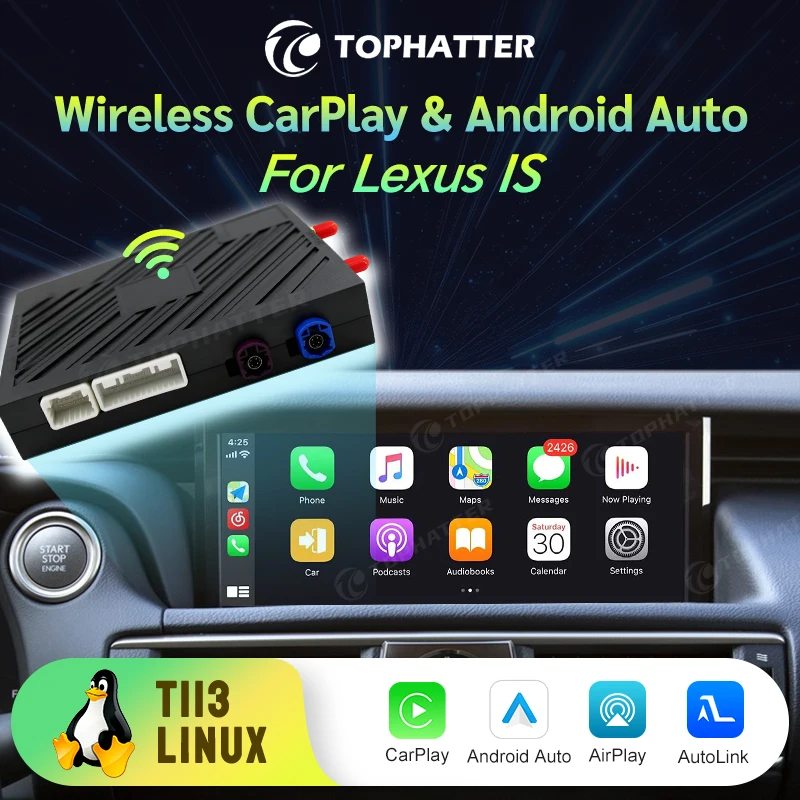 

Upgrade Your Lexus IS 2006-2020 with Wireless CarPlay Android Auto! Plug Play Adapter Keep OEM Screen Controls Audio Quality