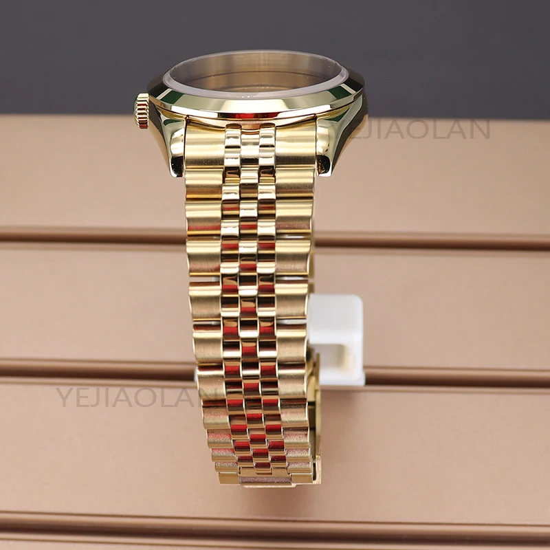 Glod 36mm 40mm Men's Luxury Watch Cases Strap Sapphire Crystal Glass For 4R36 nh35 nh36 Miyota 8215 Movement 28.5mm Dial Parts