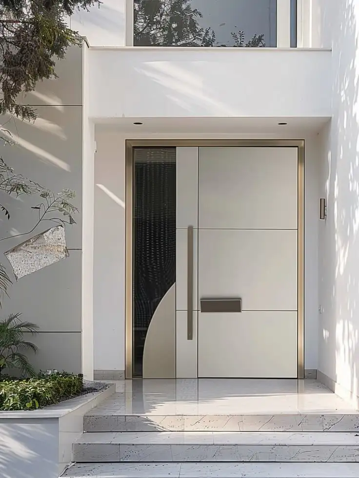 

Customized Villa House Modern Style Entrance Door with Aluminum Frame Solid Structure Sound-insulating Waterproof Exterior Door