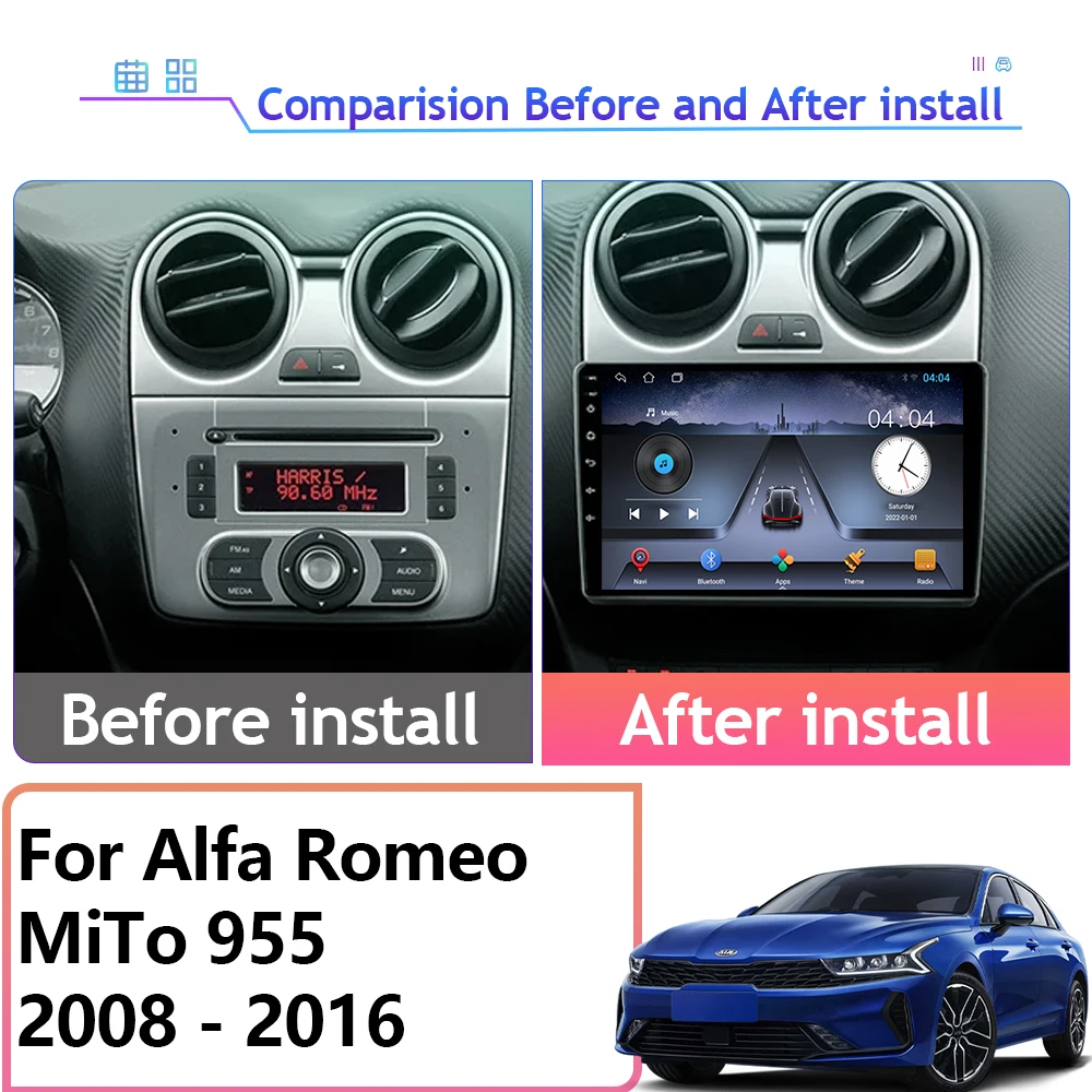 Car Radio Stereo Wireless Carplay For Alfa Romeo MiTo 955 2008 - 2016 Multimedia Player GPS Navigation Video No 2din DVD 5G Wifi