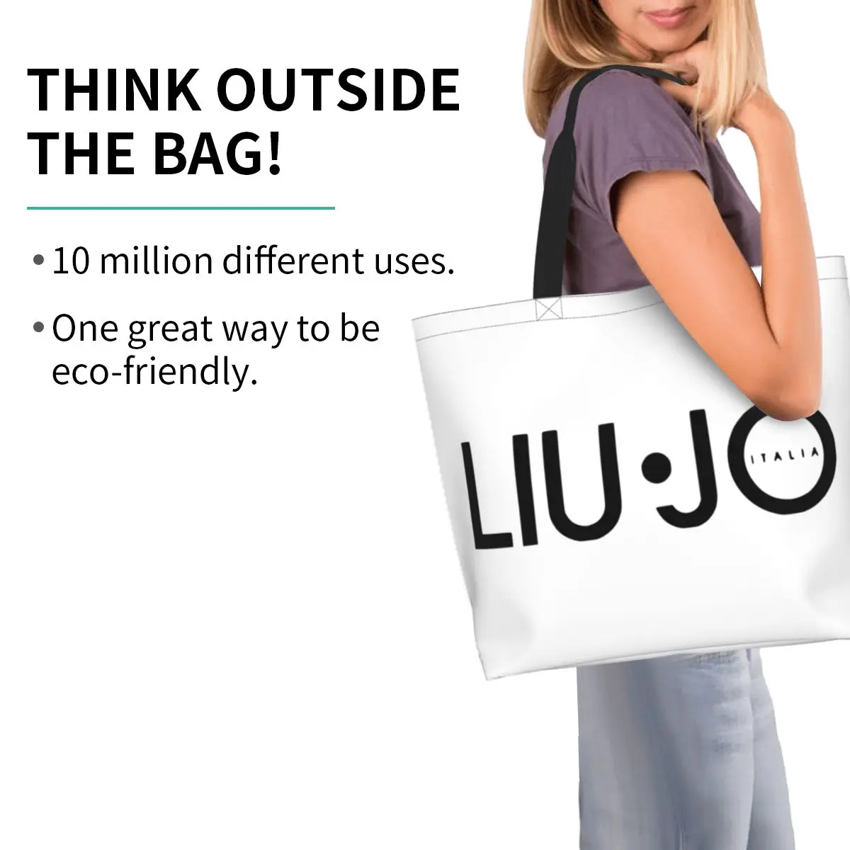 Funny Liu Jos Logo Shopping Tote Bag Recycling Groceries Canvas Shoulder Shopper Bag