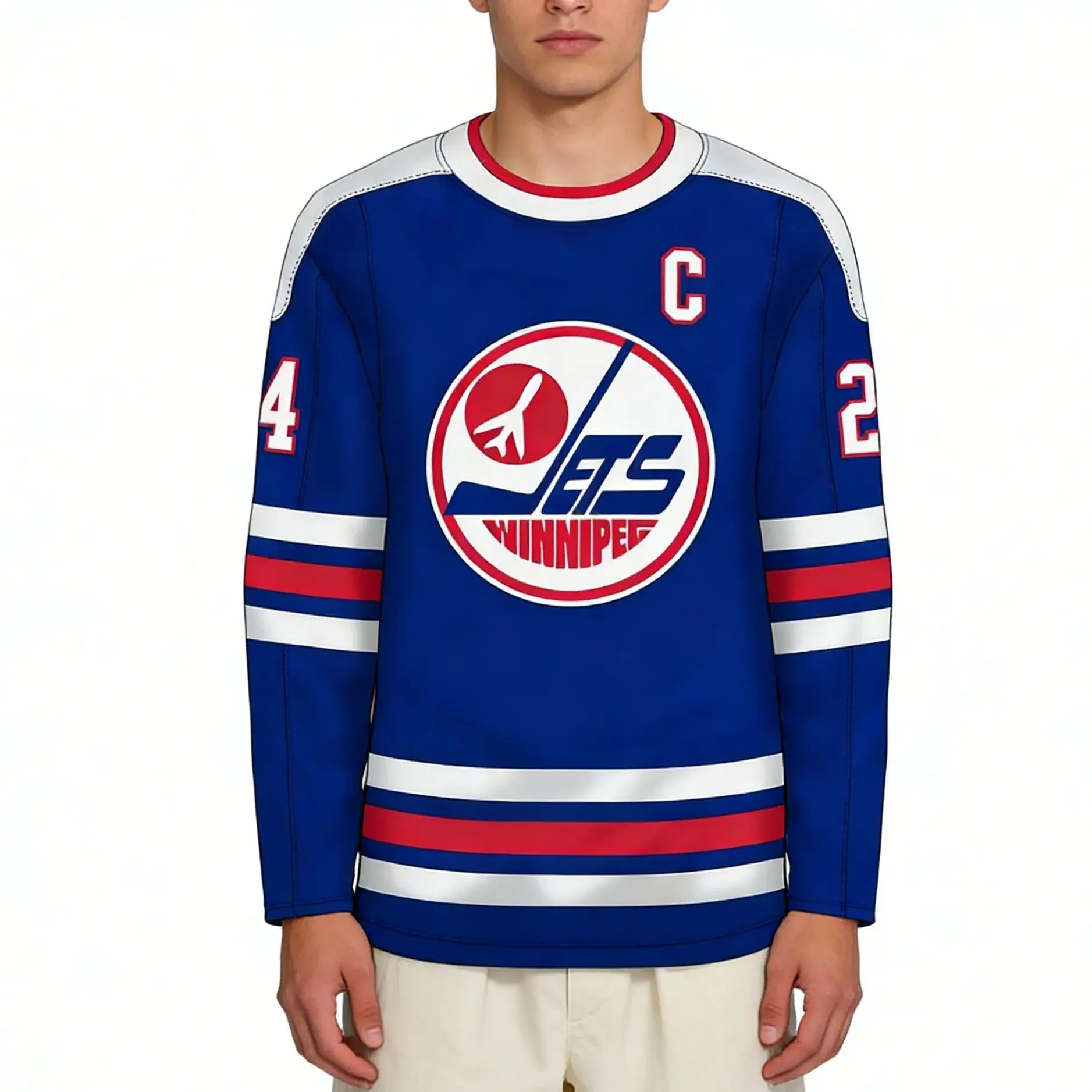 Nueva camiseta deportiva de manga larga para hombre, camiseta de los Winnipeg Jets, camiseta de hockey sobre hielo de secado rápido, camiseta de manga larga para niños y adultos