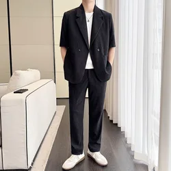 149 Men's casual drape suit black groom dress suit