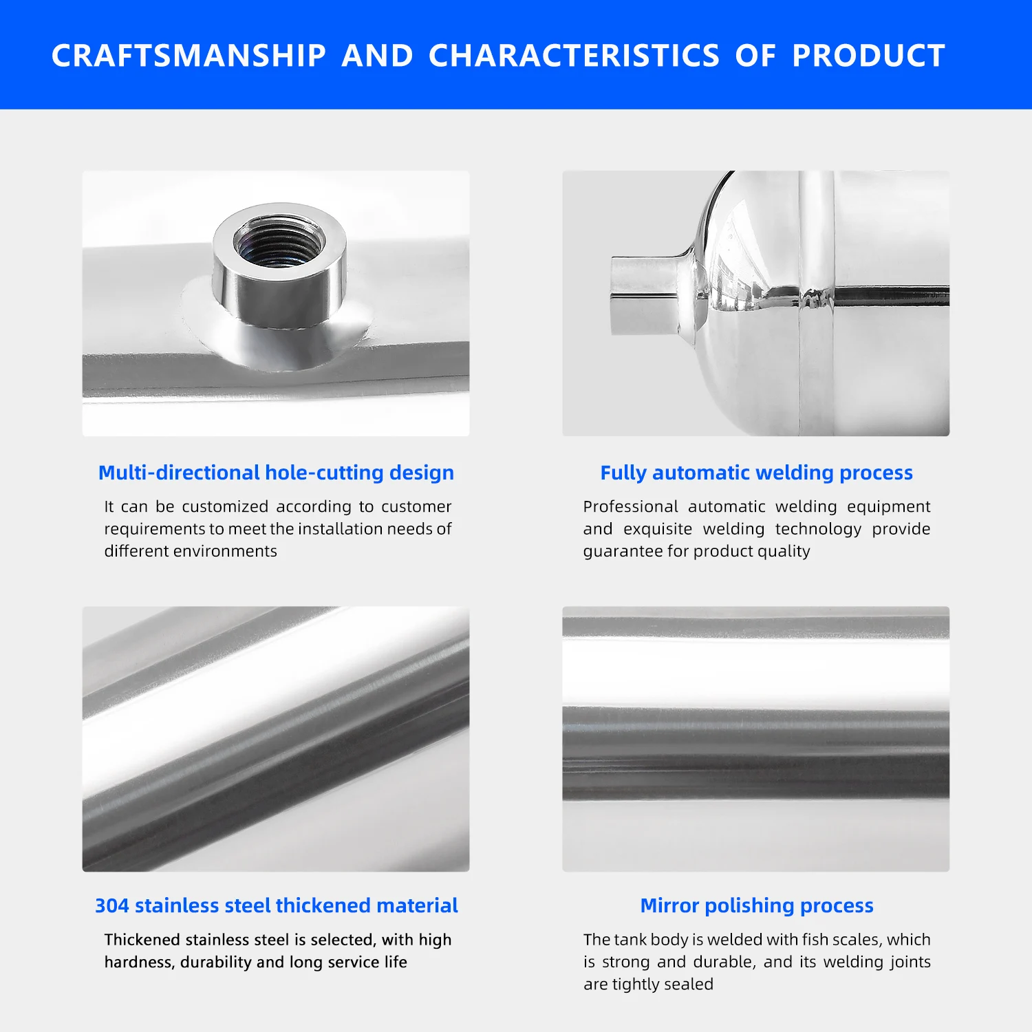 0.3L Air Compressor Tank Air Pressure Tank Small Gas Storage Tank Portable Stainless Steel Air Tank Cylinder