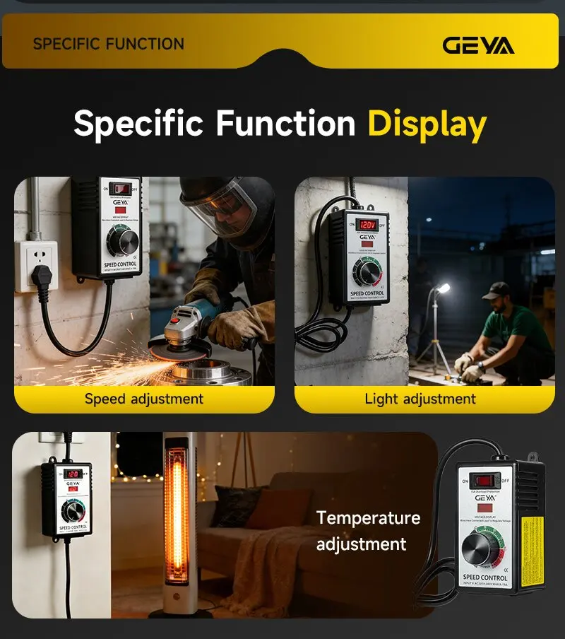 GEYA 15A Stufenloser Drehzahlregler für Winkelschleifer, Handbohrer, Elektropolierer & Werkzeuge 220V – Detail 5