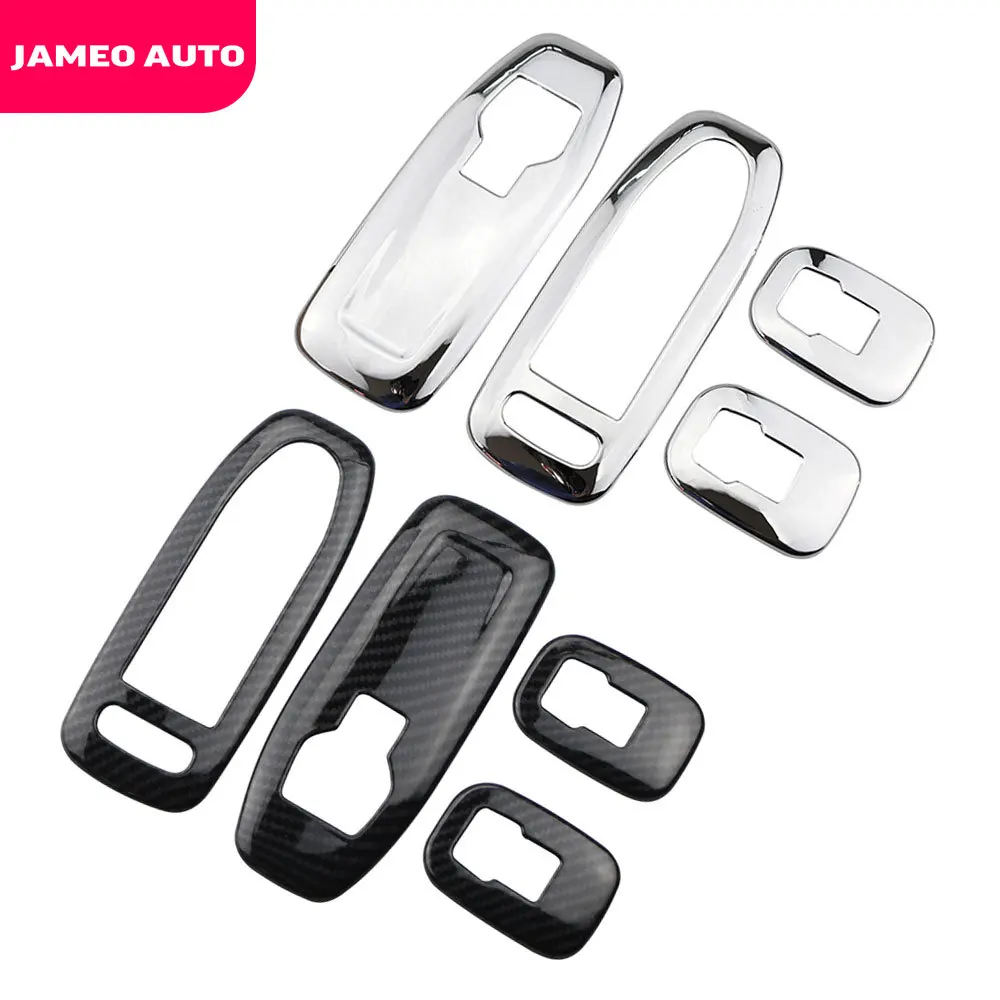 Jameo Auto Car ABS Chrome Interior Window Lifter Switch Cover Windows Trim Sticker for Peugeot 2008 2014 - 2019 Accessories