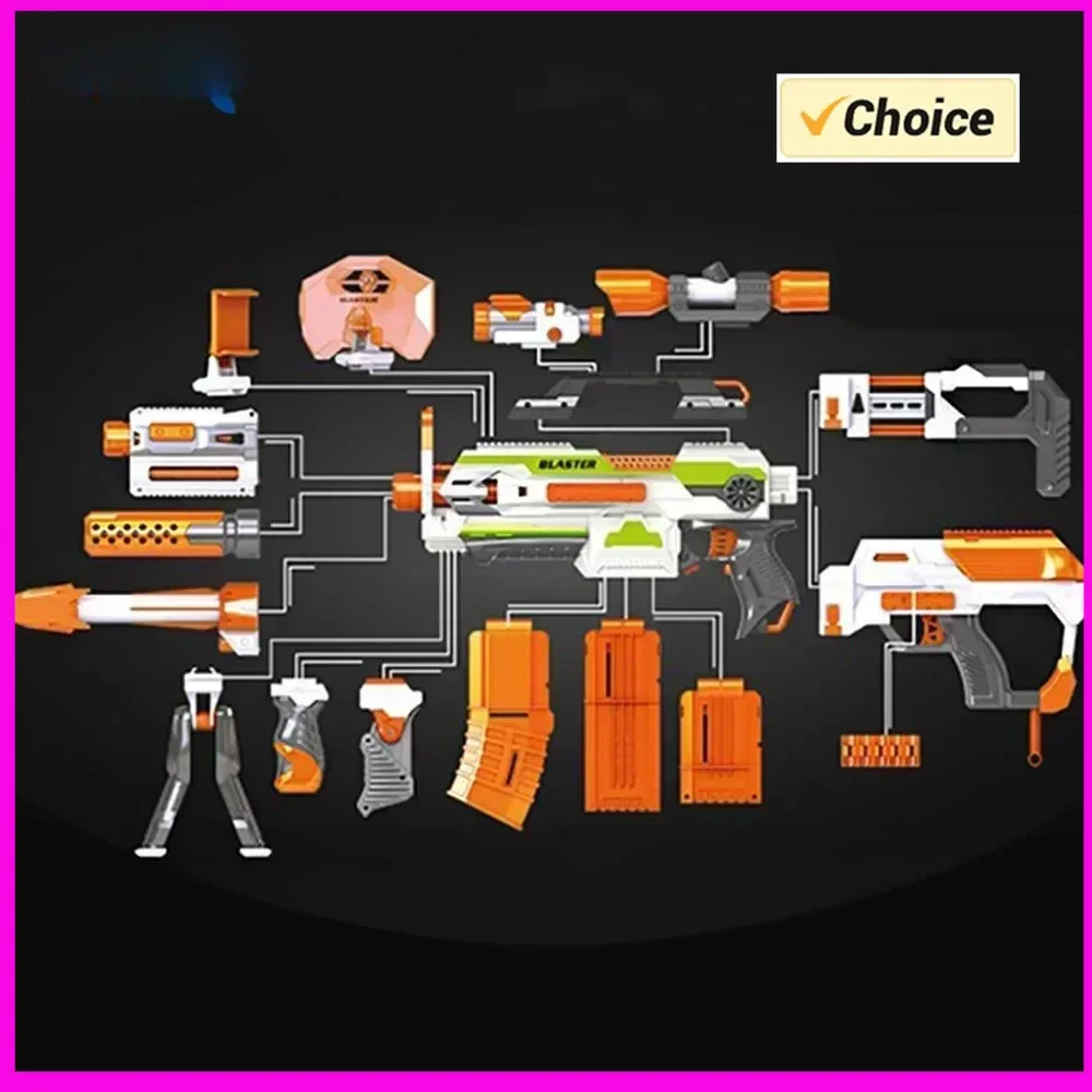 Piezas modificadas compatibles con pistola de juguete, dispositivo de avance de silenciador para Nerfss n-strick Elite Series, accesorios de montaje DIY para niños y niños